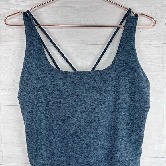 NWT Calia LustraLux Bodysuit Women XL Strappy Back Deep Aqua Blue Yoga $110 - Picture 3 of 15